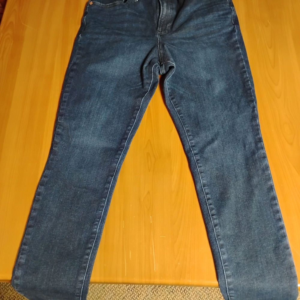 Women's Express Skinny High Rise Jeans - Dark Blue - Picture 5 of 7